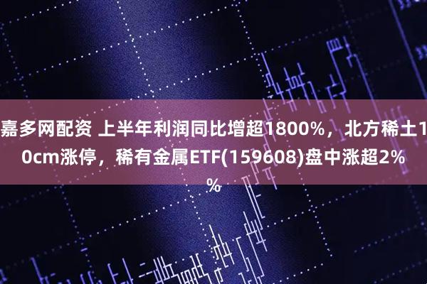 嘉多网配资 上半年利润同比增超1800%，北方稀土10cm涨停，稀有金属ETF(159608)盘中涨超2%