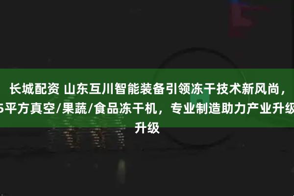 长城配资 山东互川智能装备引领冻干技术新风尚，5平方真空/果蔬/食品冻干机，专业制造助力产业升级